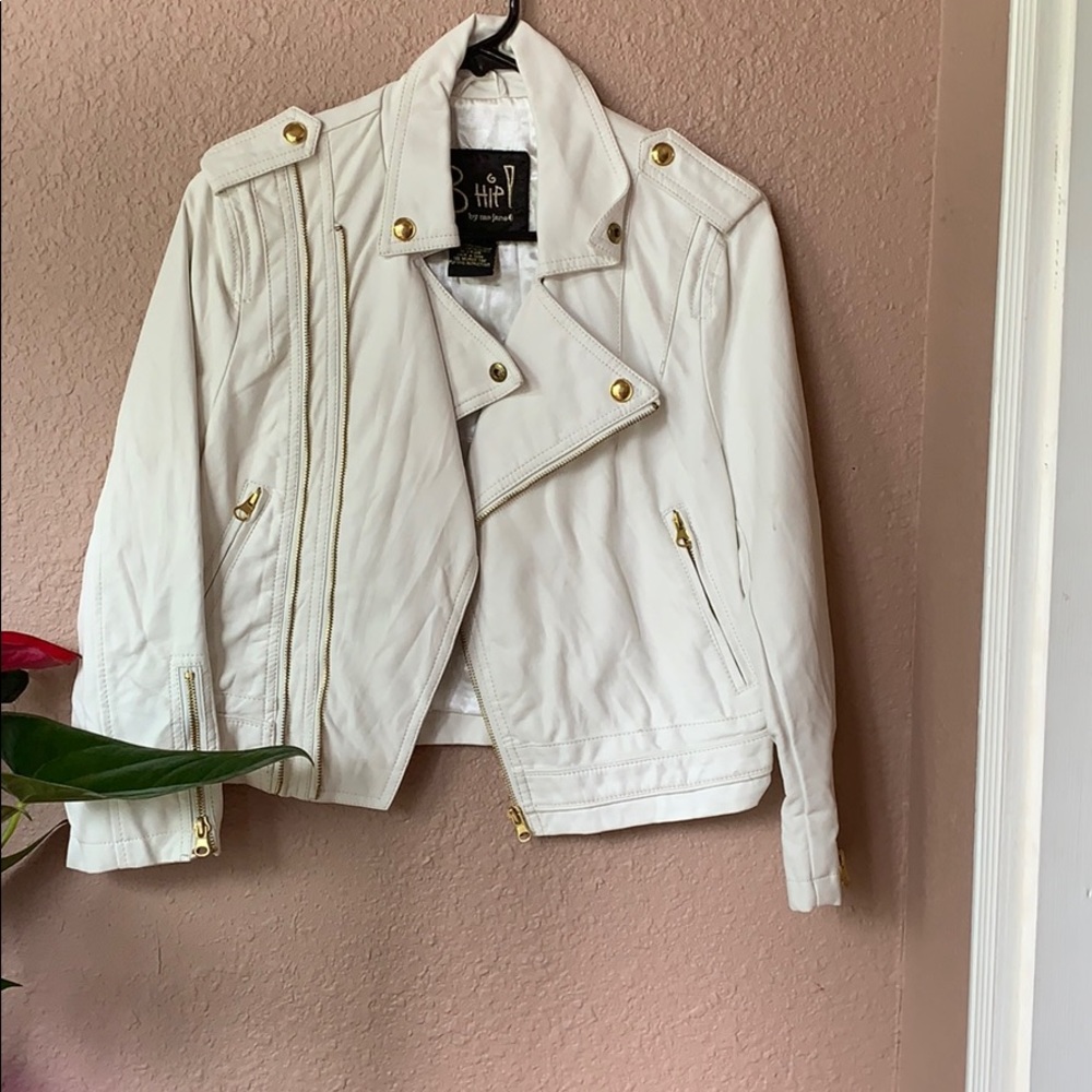 White leather jacket